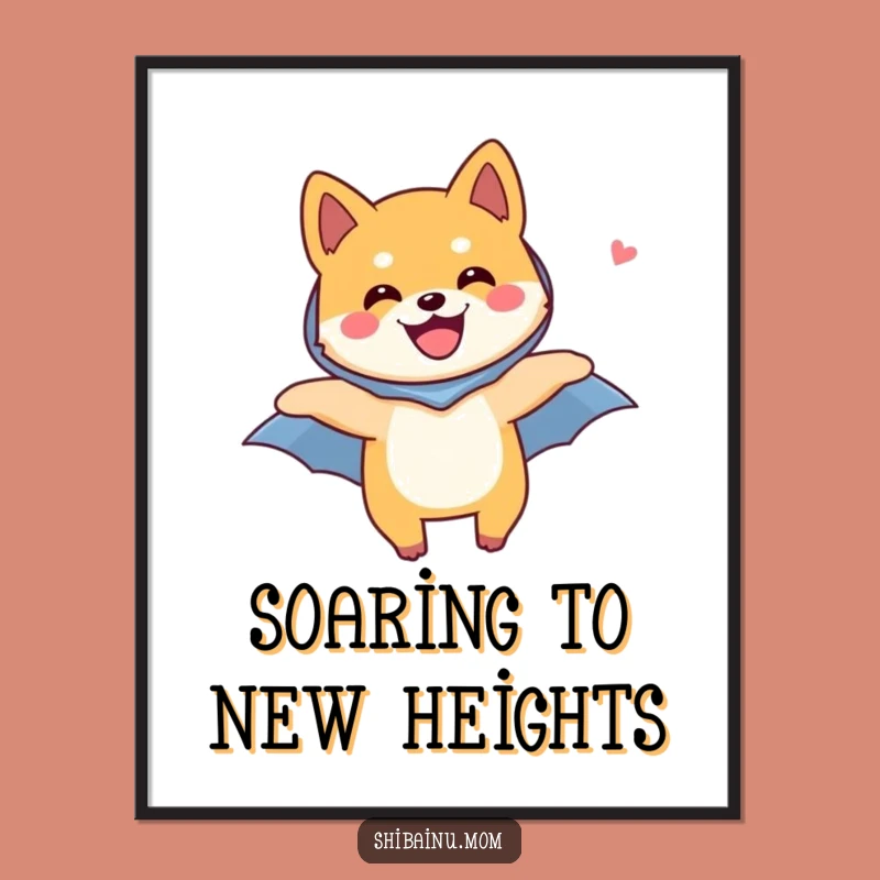 Free Printable Shiba Inu Wall Art: Joyful Flying Dog Downloadable Decor