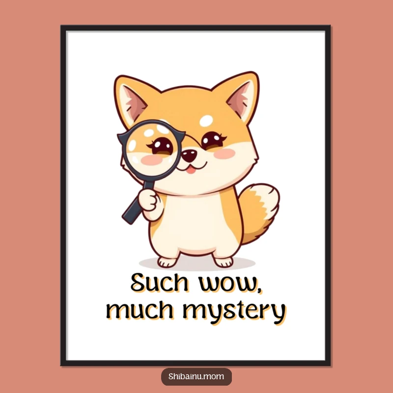 Free Printable Shiba Inu Wall Art: Mischief Magnifier Dog Downloadable Decor