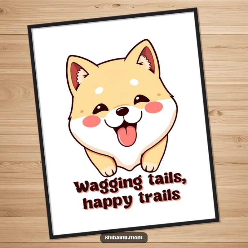 Funny Free Printable Wall Art: Adorable Shibainu face sticking tongue out playfully, a downloadable art piece for a humorous home.