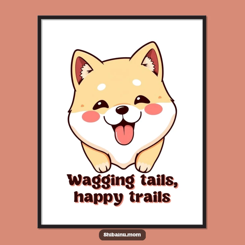 Funny Shibainu Tongue Out Wall Art: Free Printable Downloadable Art for a Playful Room