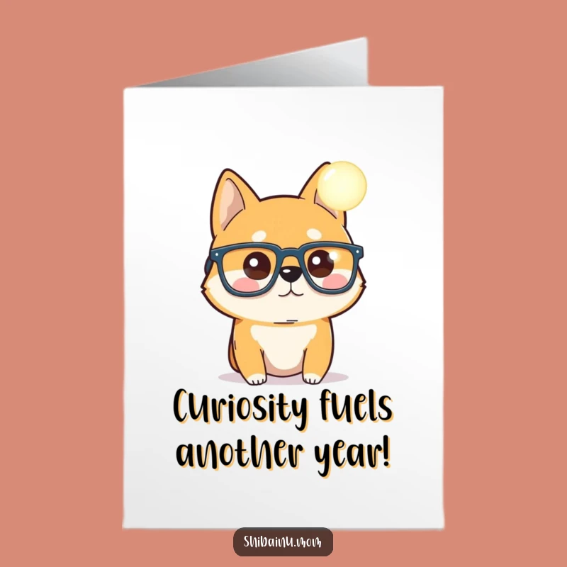 Free Printable Shiba Inu Birthday Card: Curious Dog, Funny Downloadable Gift