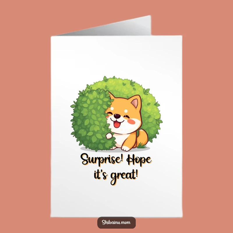 Free Printable Bday Card: Playful Shiba Inu Surprise, Funny Downloadable Gift