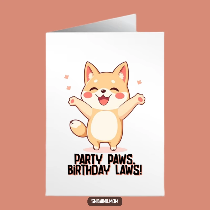Free Printable Birthday Card: Happy Dancing Shibainu for a Joyful, Funny Gift