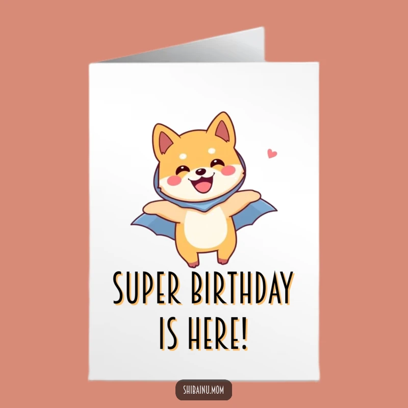 Free Printable Shiba Inu Birthday Card: Joyful Flying Dog Downloadable Gift