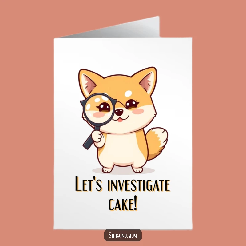 Free Printable Shiba Inu Birthday Card: Mischievous Detective Dog Downloadable Gift