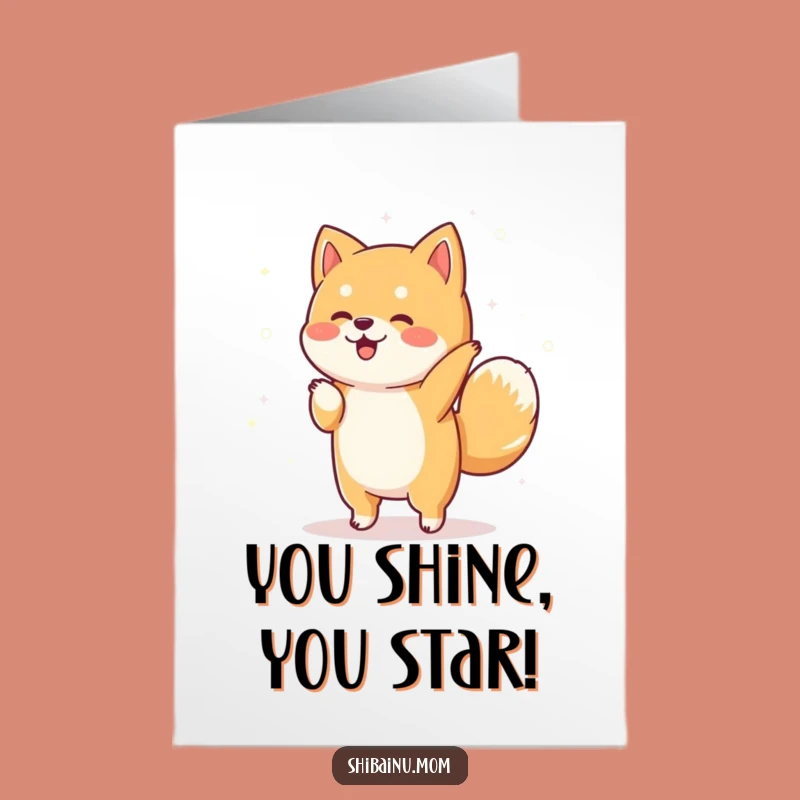 Free Printable Congrats Card: Dancing Shiba Inu, Funny Downloadable Gift