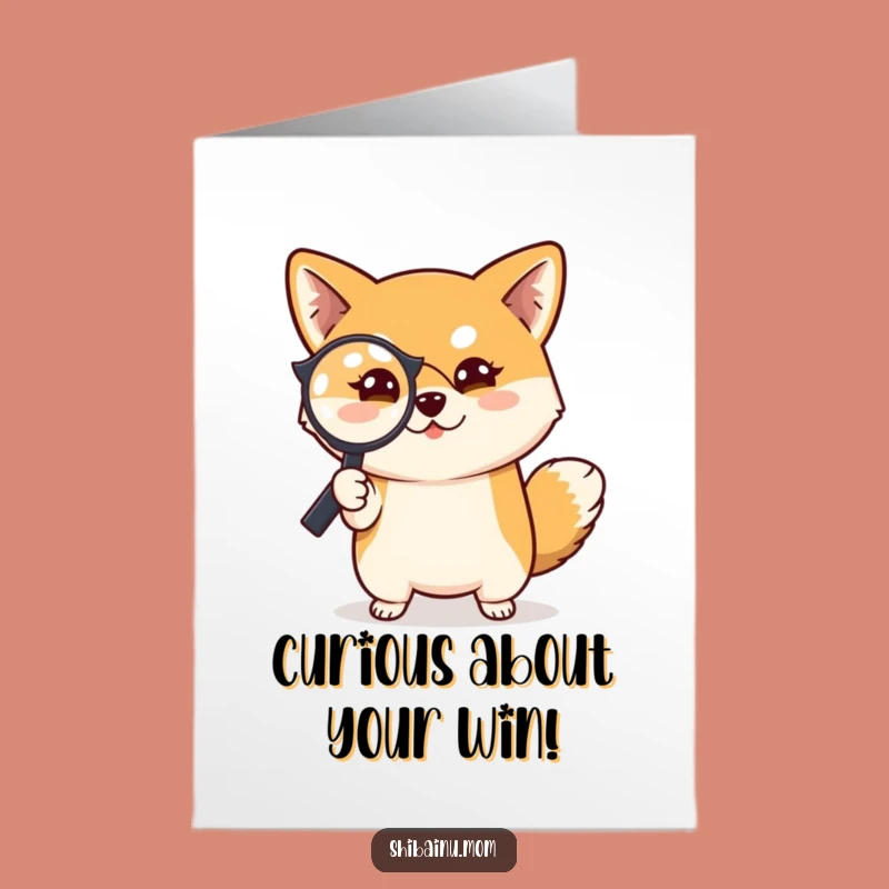Free Printable Shiba Inu Congrats Card: Mischief Magnifier Dog Downloadable