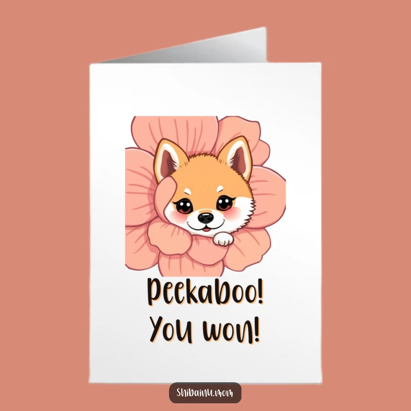 Free Printable Peek-a-Boo Shiba Congrats Card: Cute Dog Funny Downloadable Gift