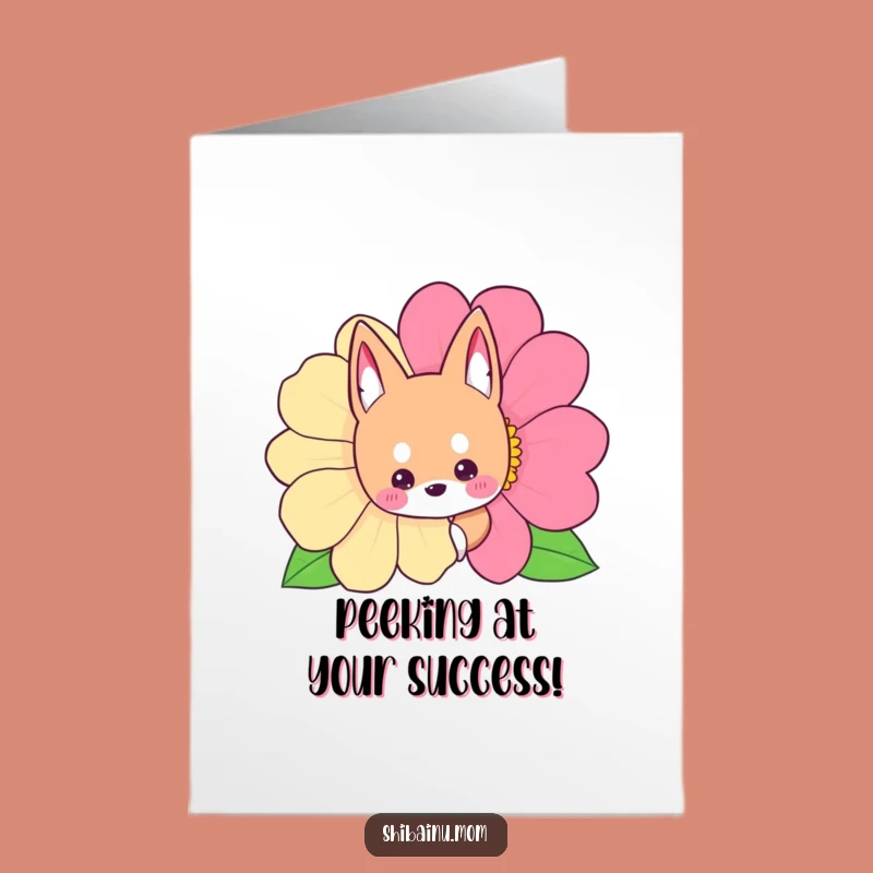 Shibainu Flower Congrats Card: Free Printable for a Sweet, Funny Celebration