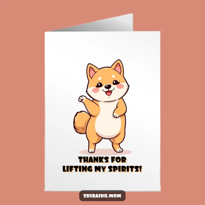 Free Printable Shiba Inu Dancing Thank You Card Funny Downloadable Gift