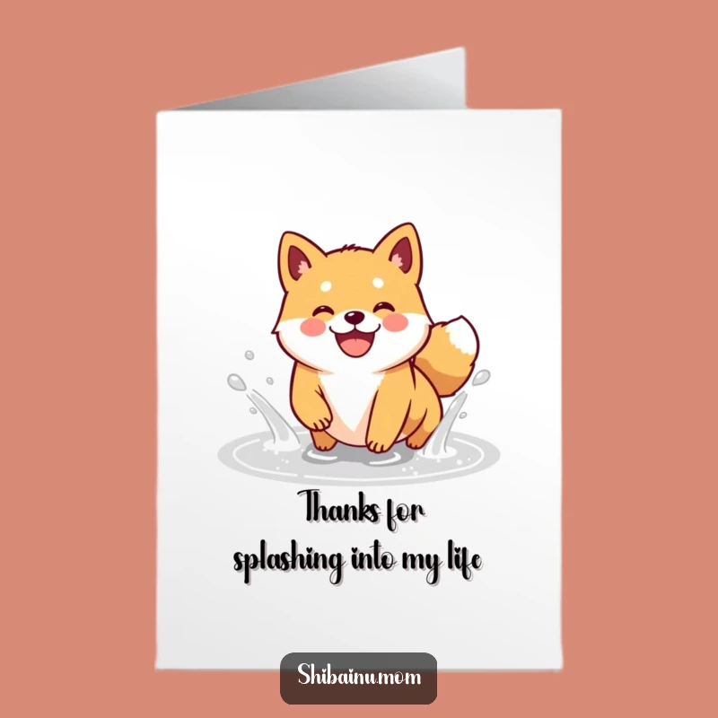 Free Printable Shiba Inu Thank You Card: Grinning Dog, Downloadable Appreciation Art