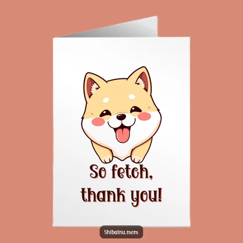 Free Printable Thank You Card: Playful Shibainu Tongue Out for a Funny Thanks