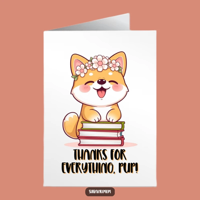 Free Printable Thank You Shiba Card: Grateful Giggling Dog, Funny Downloadable Gift
