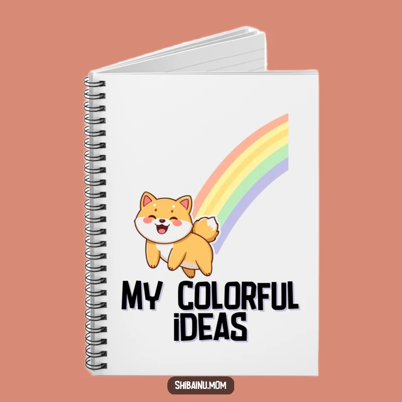 Funny Giggling Shiba Inu Notebook - Rainbow Sliding Journal