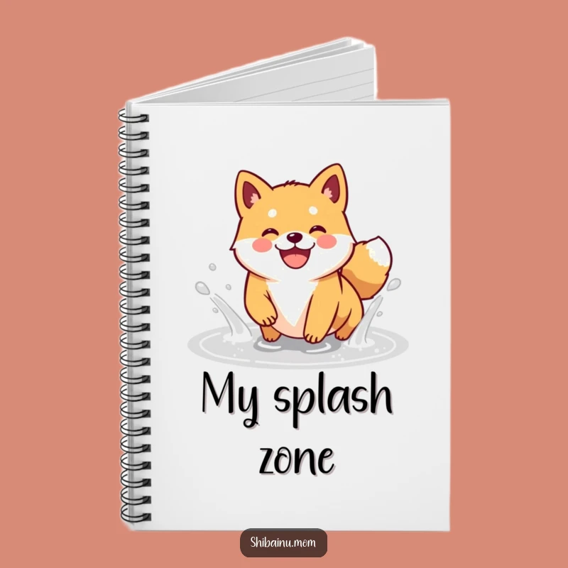 Funny Kawaii Shiba Inu Puddle Splash Notebook: Jot Down Joy!