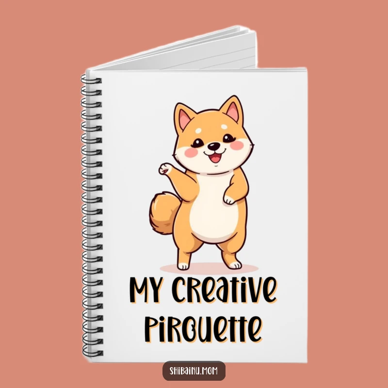 Funny Shiba Inu Dancing Notebook - Journal Your Moves with Playful Pup Art