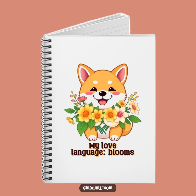Funny Shiba Inu Flower Notebook: Happy Smiles for Your Notes