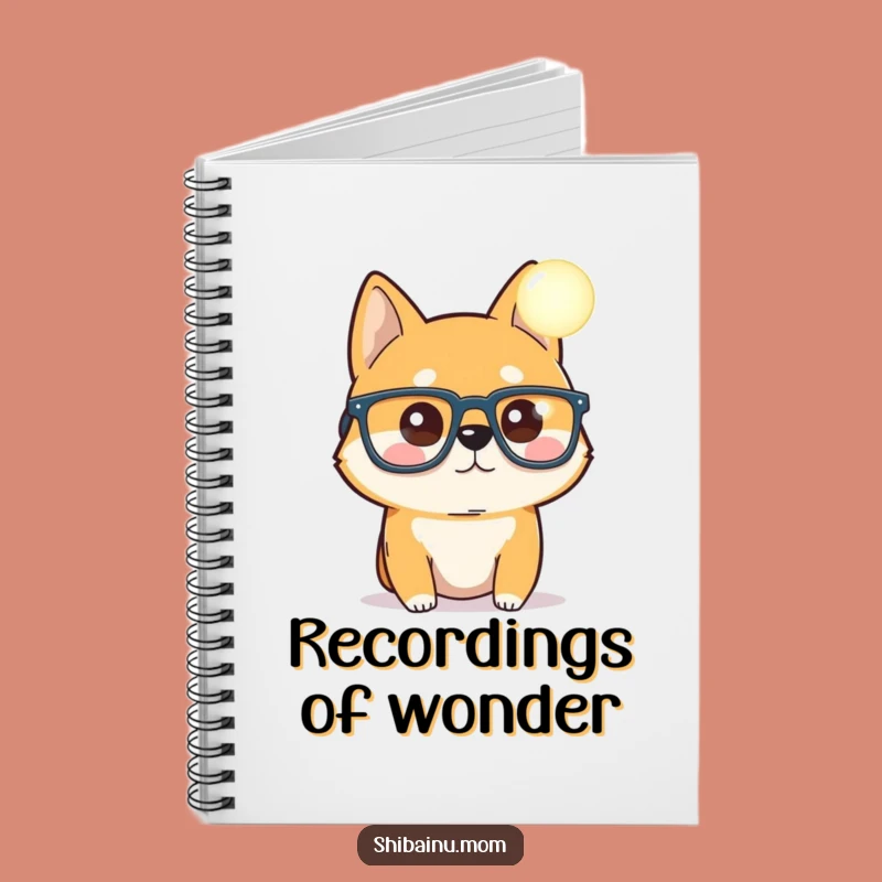 Funny Shiba Inu Orb Notebook - Curious Thoughts Journal Gift