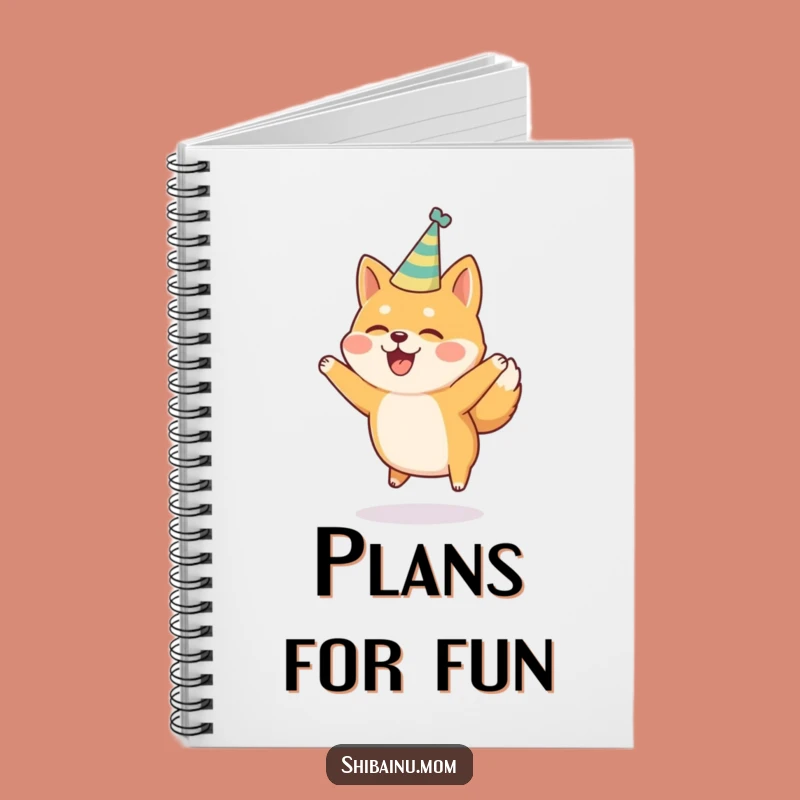 Funny Shiba Inu Party Hat Jumping Joy Notebook, Journal for Festive Notes