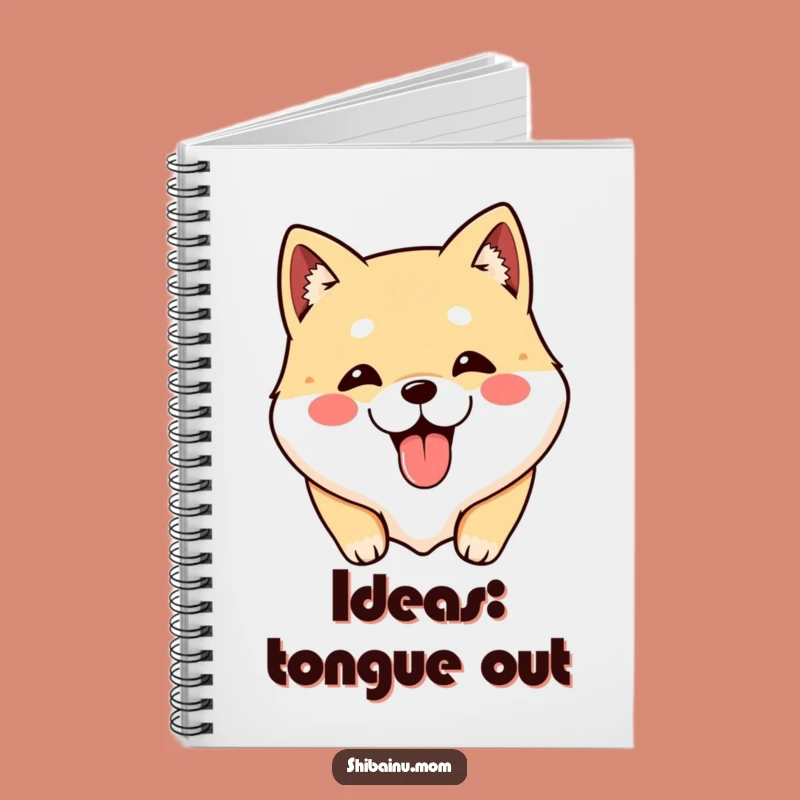 Funny Shibainu Tongue Out Notebook, Cute Dog Journal, Perfect Funny Gift