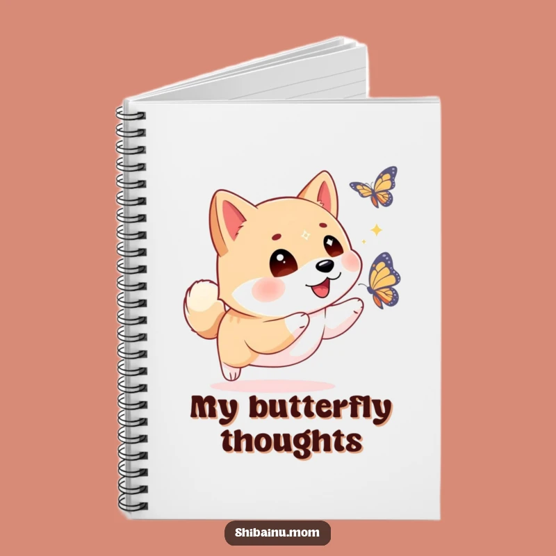Funny Shiba Inu Butterfly Notebook: Sparkling Eyes, Chase Notes, Cute Journal
