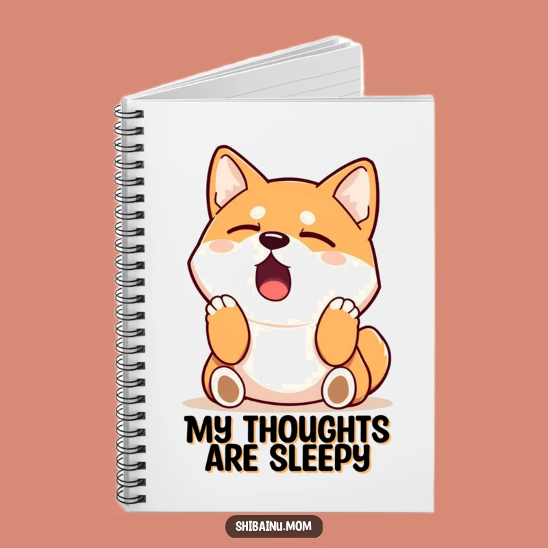 Funny Sleepy Shiba Inu Notebook - Yawning Dog Journal for Ideas