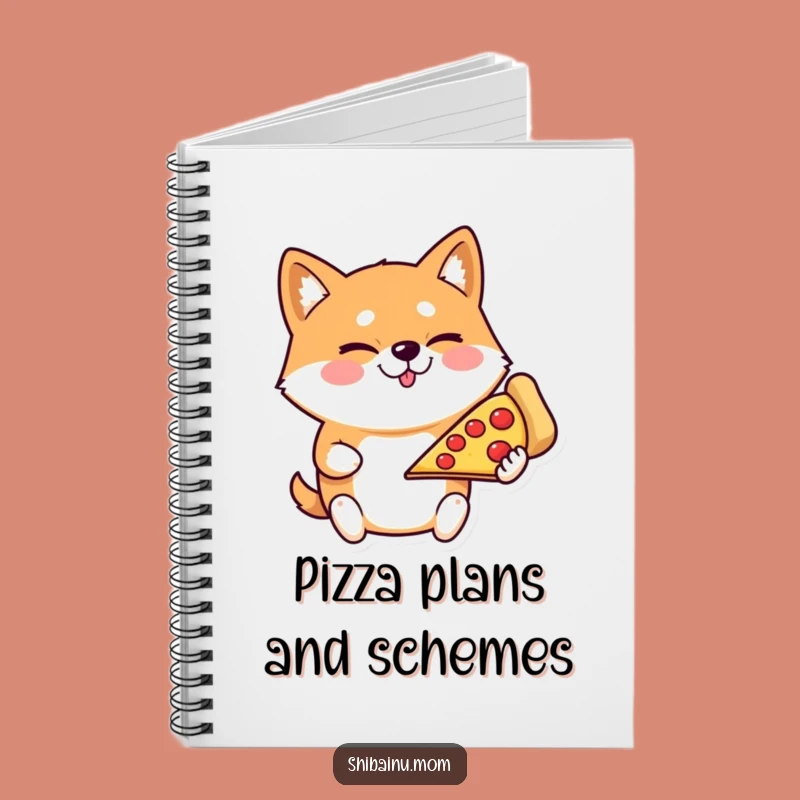 Funny Shiba Inu Pizza Notebook - Jot Down Ideas with Humor Gift