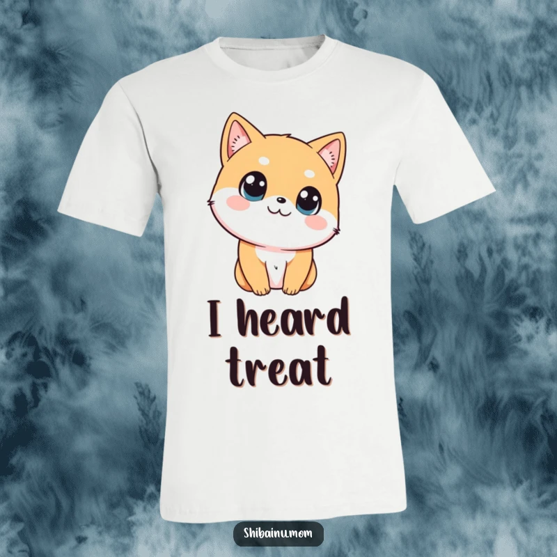 Funny Shibainu t-shirt showcasing a dog with big, curious eyes tilting its head, looking endearingly puzzled.