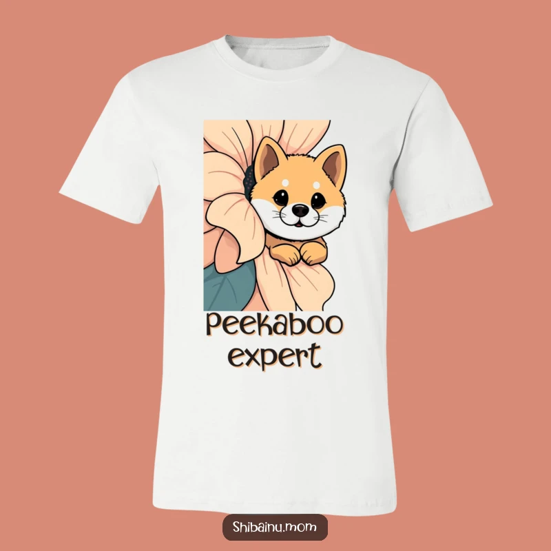 Funny Shiba Inu Giant Flower Curiosity T-Shirt, Whimsical Humorous Gift