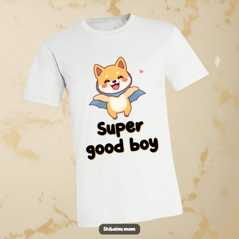Funny Shiba Inu dog t-shirt, a Shiba Inu flying with a tiny cape, spreading joy and freedom through the sky.
