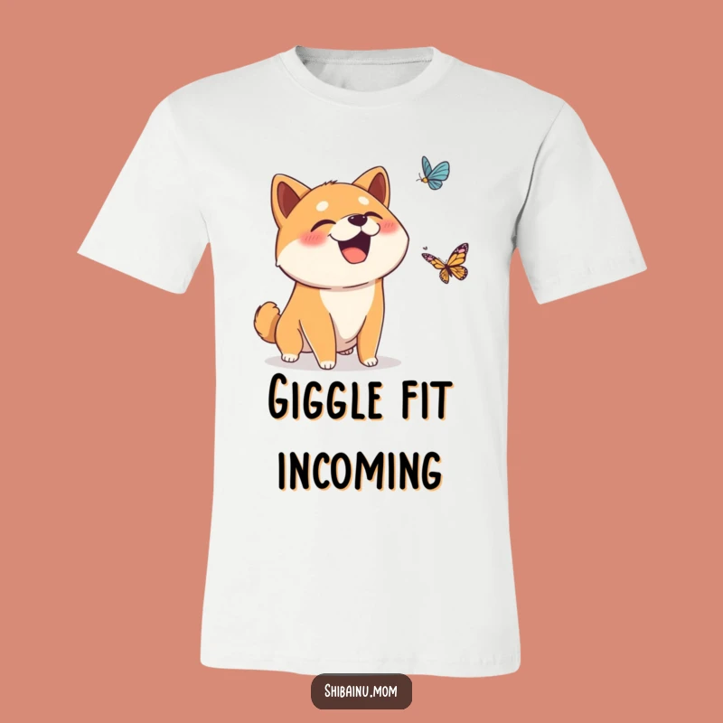 Funny Surprised Shiba Inu Giggle T-Shirt - Whimsical Dog Tee