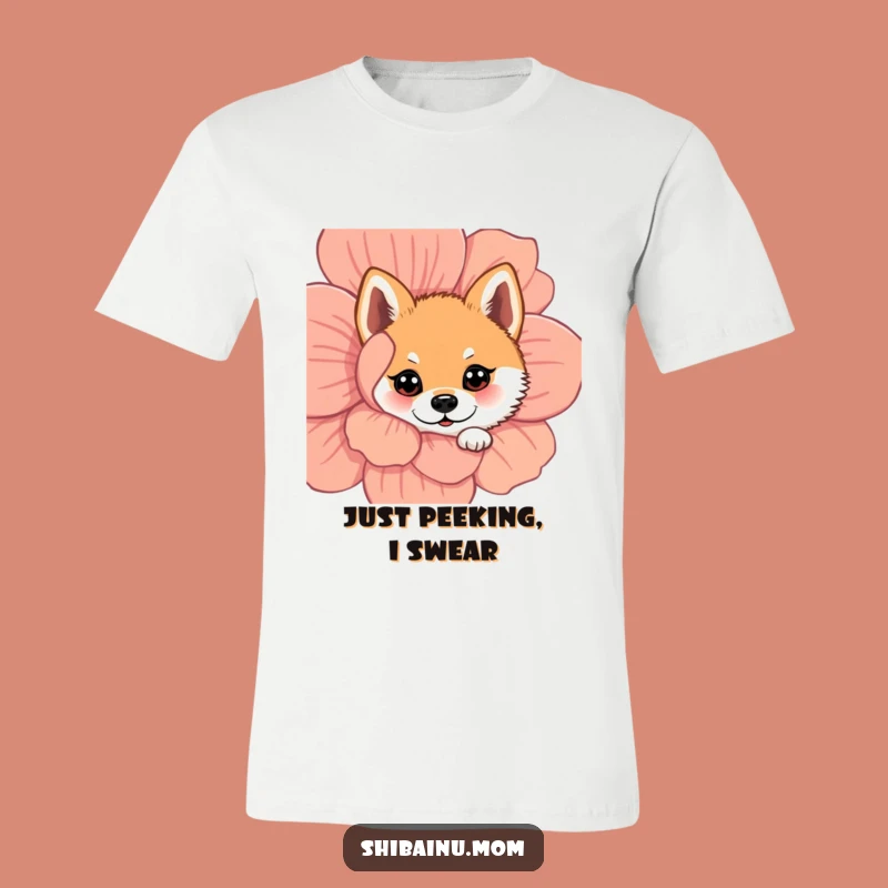 Funny Peeking Shiba Inu T-Shirt: Hide and Seek Fun!