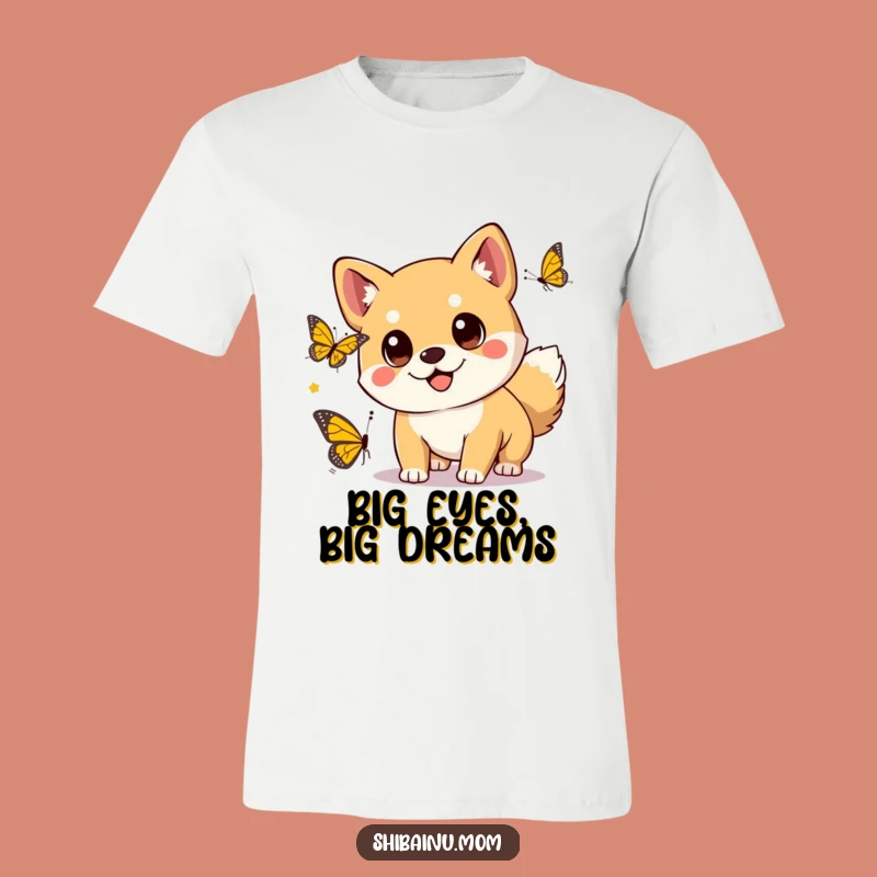 Kawaii Shiba Inu Butterfly Chase T-Shirt - Funny Adorable Pup Fashion