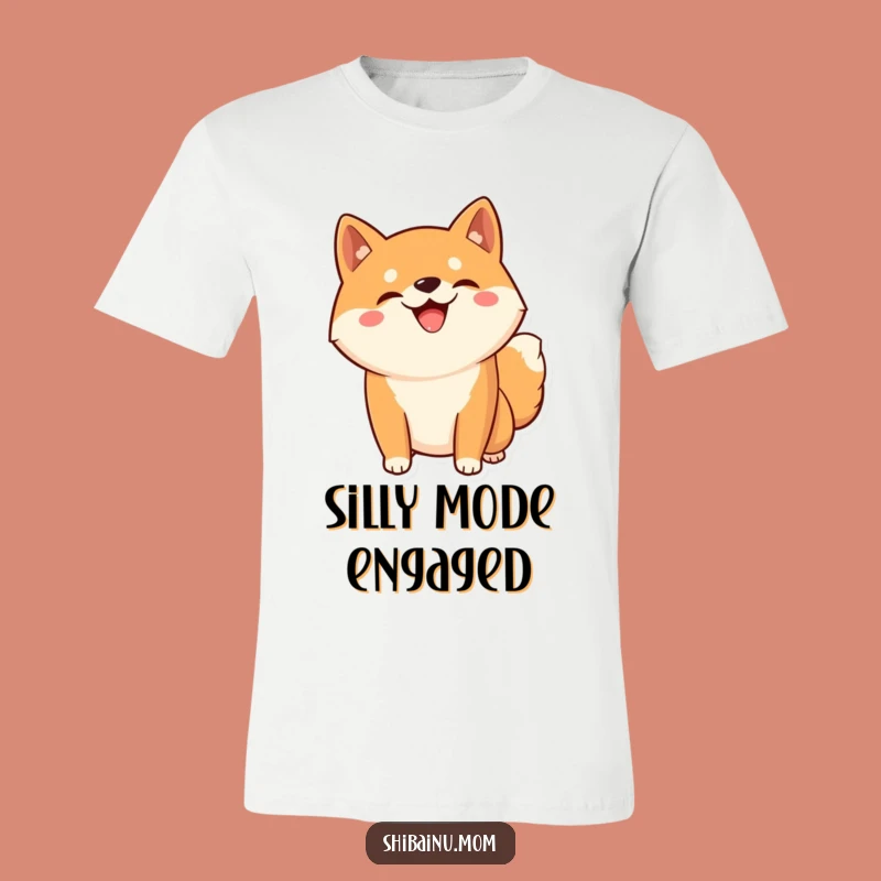 Funny Kawaii Shiba Inu Grin T-Shirt - Playful Dog Pose Tee