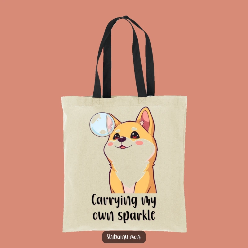 Funny Shiba Inu Bubble Tote Bag: Cheerful Curiosity on the Go