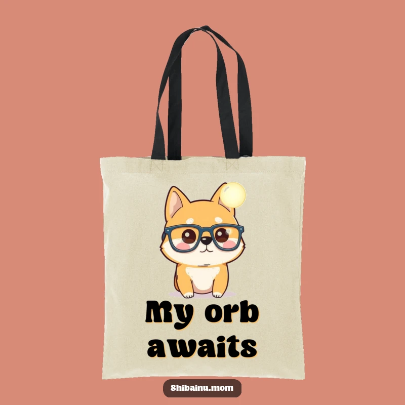 Funny Shiba Inu Orb Tote Bag - Curious Explorer Shiba Gift