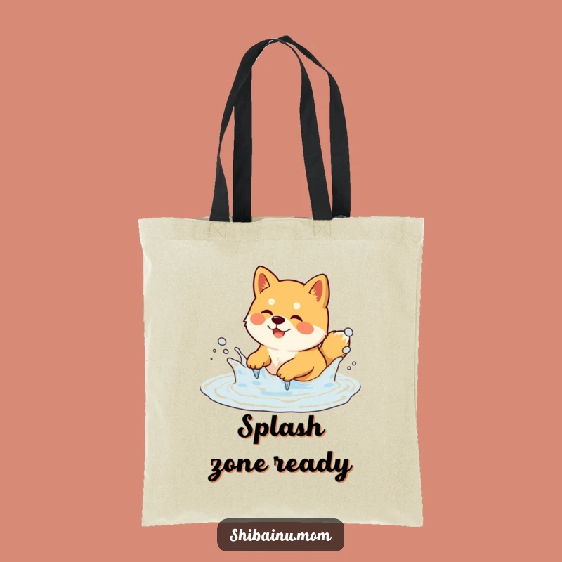 Funny Shiba Inu Tote Bag - Puddle Splashing, Practical & Hilarious Gift
